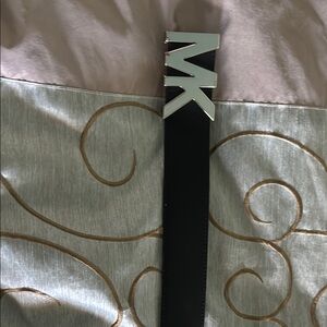 Michael Kors Black Belt with Silver Logo Buckle